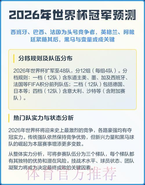 2026年世界杯预测分析官方最新入口 2026年世界杯预测分析官方最新入口