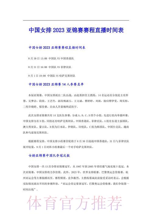 2026年女排世界杯全程直播收看指南及观赛技巧大全 2026年女排世界杯全程直播收看指南及观赛技巧大全